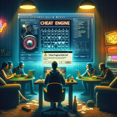 a person sitting in front of a computer screen displaying the Cheat Engine software interface