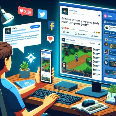 someone promoting their game guide on social media